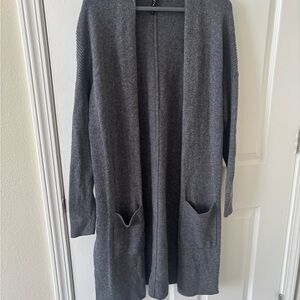 Athleta Gray Open Front Cardigan Sweater